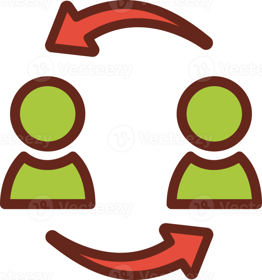 Customer to Customer C2C flat icon 3 colors. png