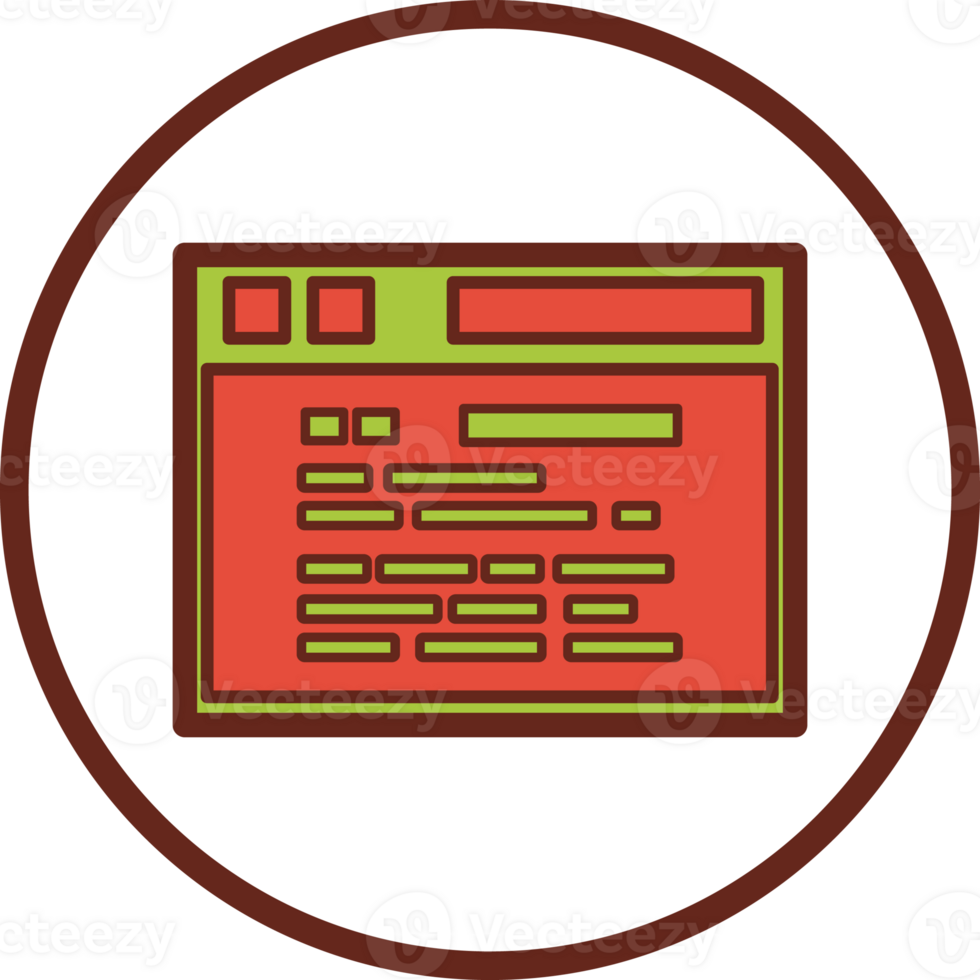 Web page flat icon in circle. png