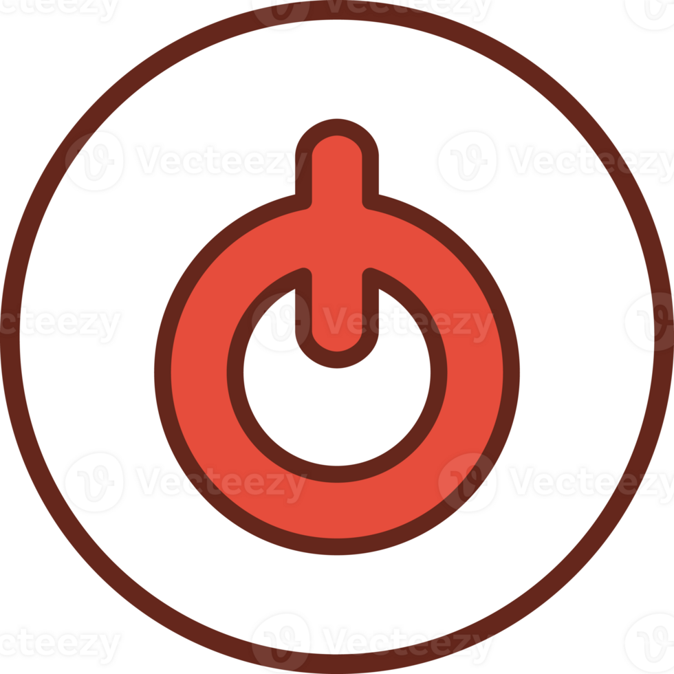 Power button flat icon in circle. png