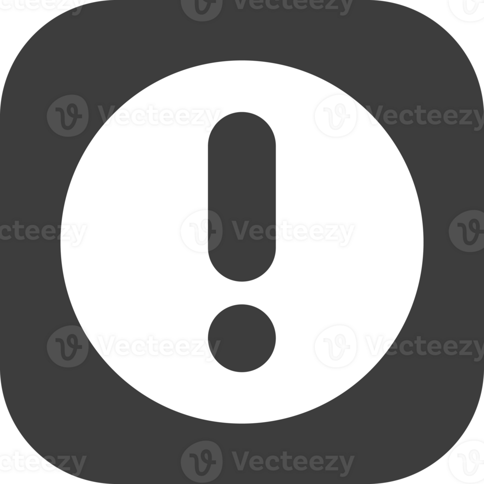 Warn icon in black square. png