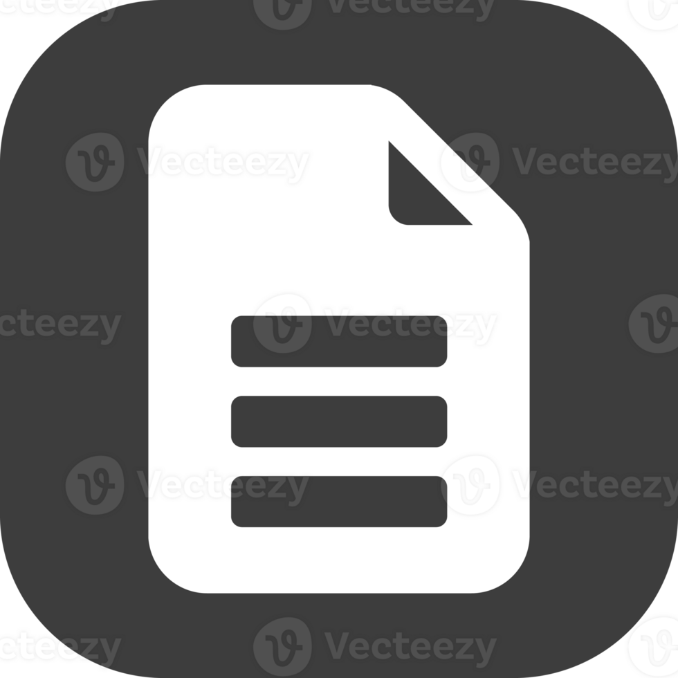 Document icon in black square. png