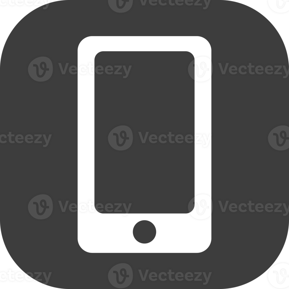 Mobile phone icon in black square. 25213338 PNG