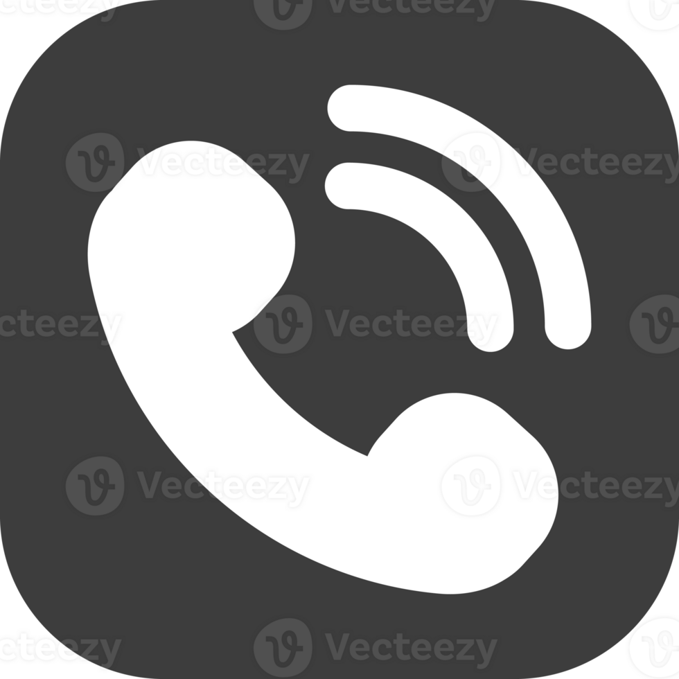 Phone call icon in black square. png