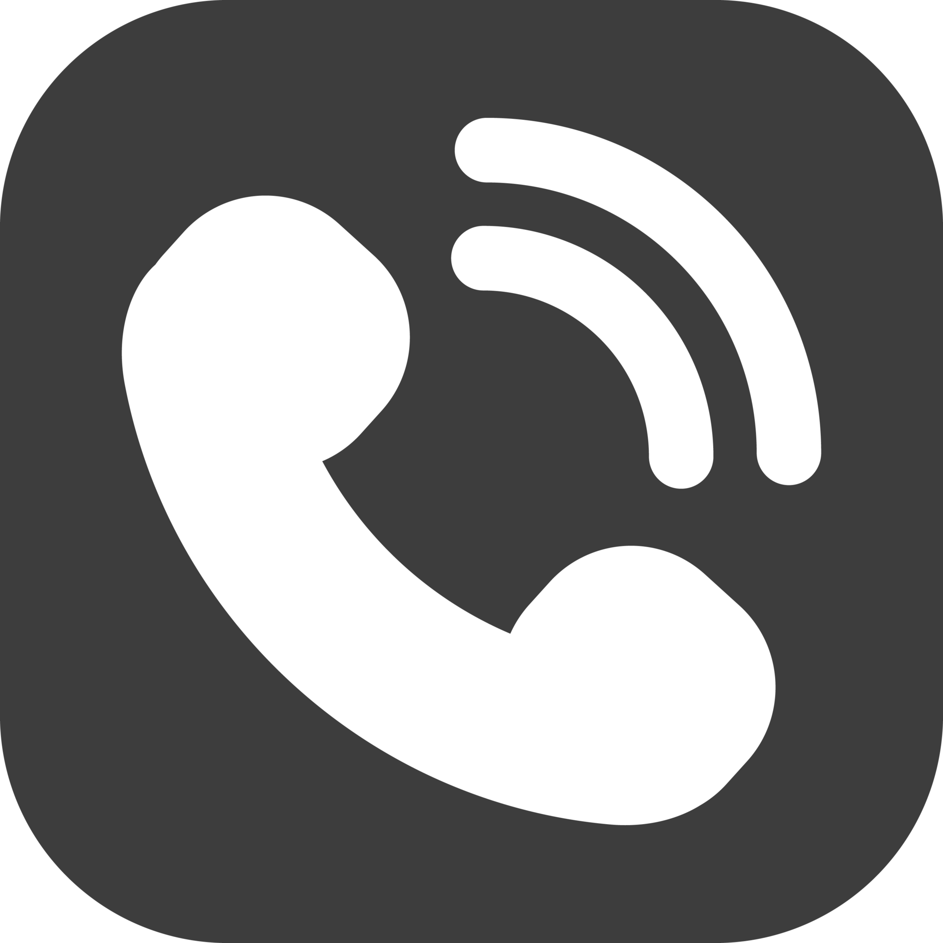 Phone call icon in black square. 25213352 PNG