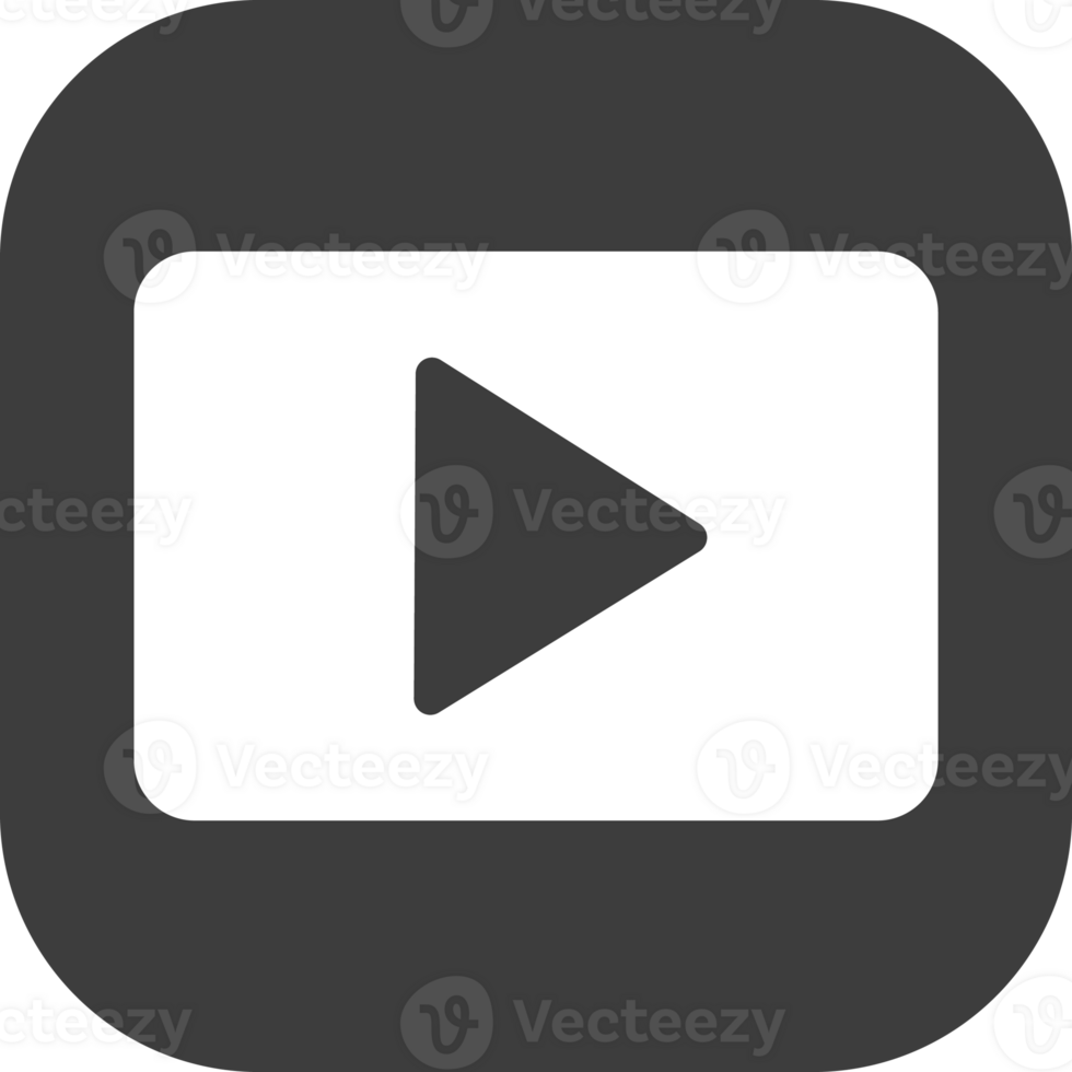 Play folder icon in black square. png