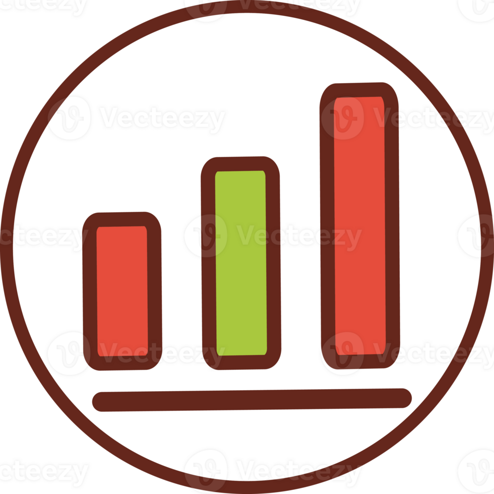 graph flat icon in circle. png