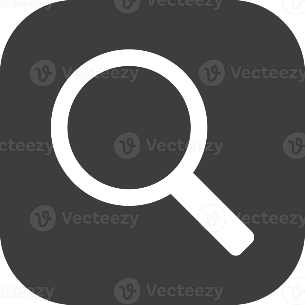 Search icon in black square. png