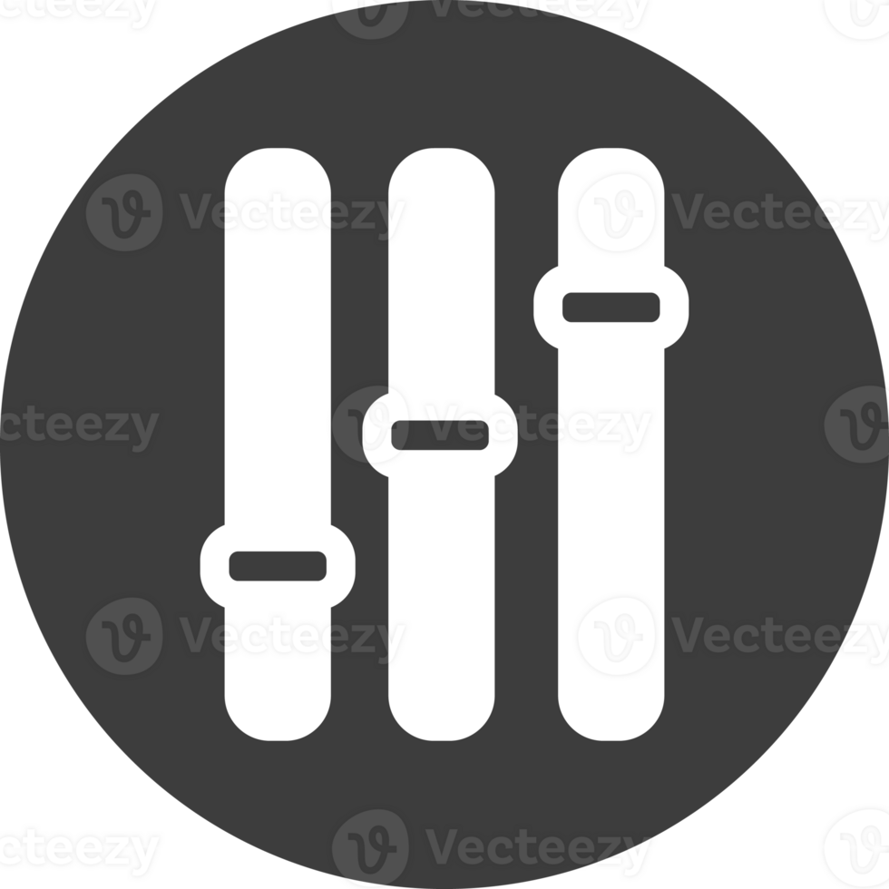 Sound mixer icon in black circle. png