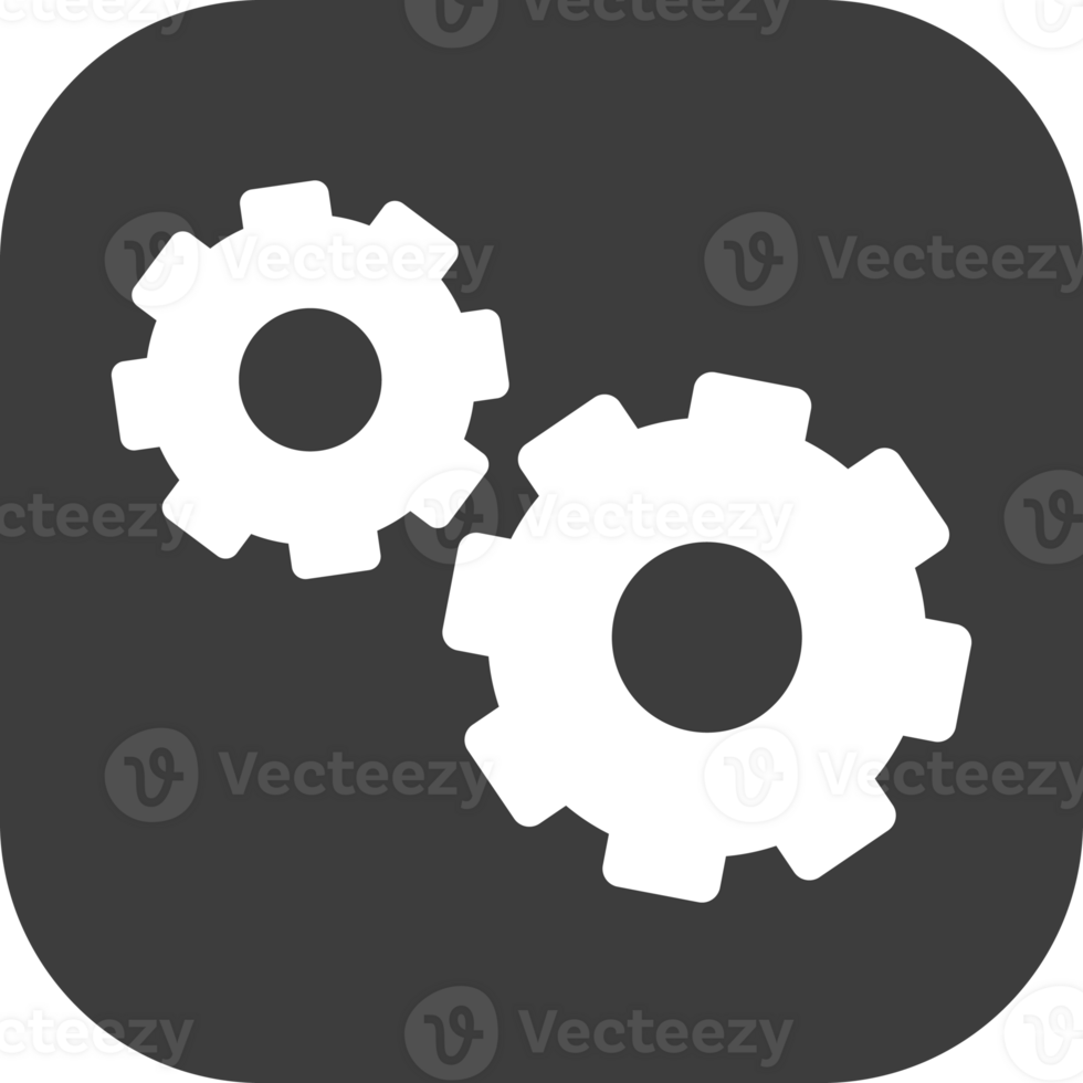 Setting icon in black square. png