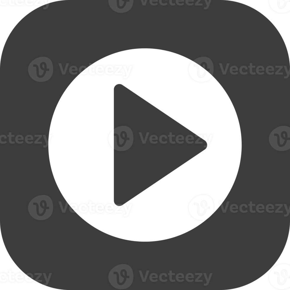 Play icon in black square. png