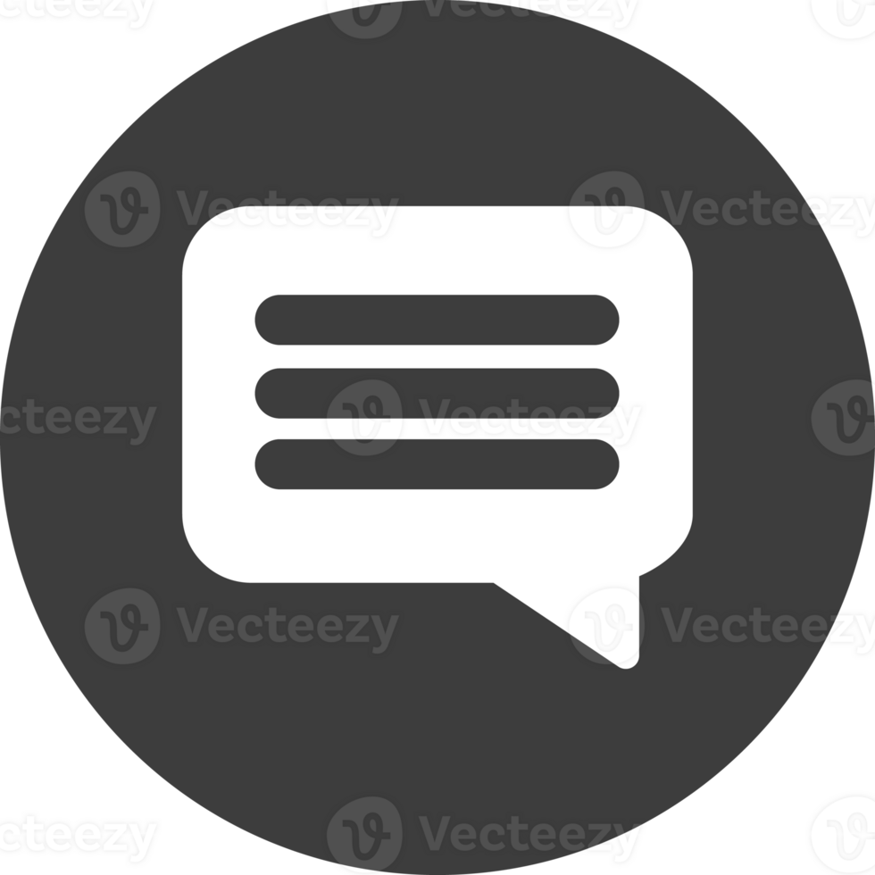 Message icon in black circle. png