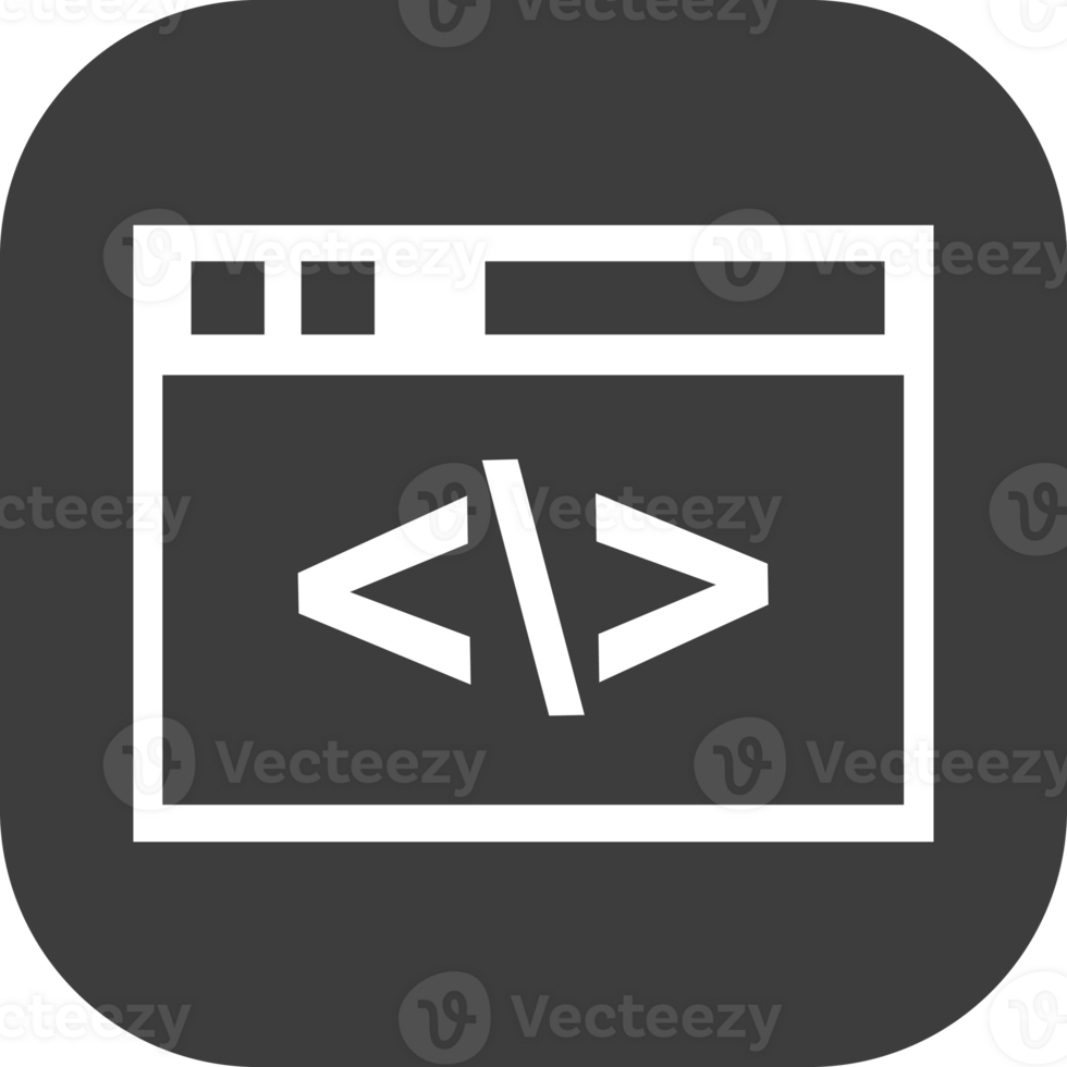 Web page icon in black square. png