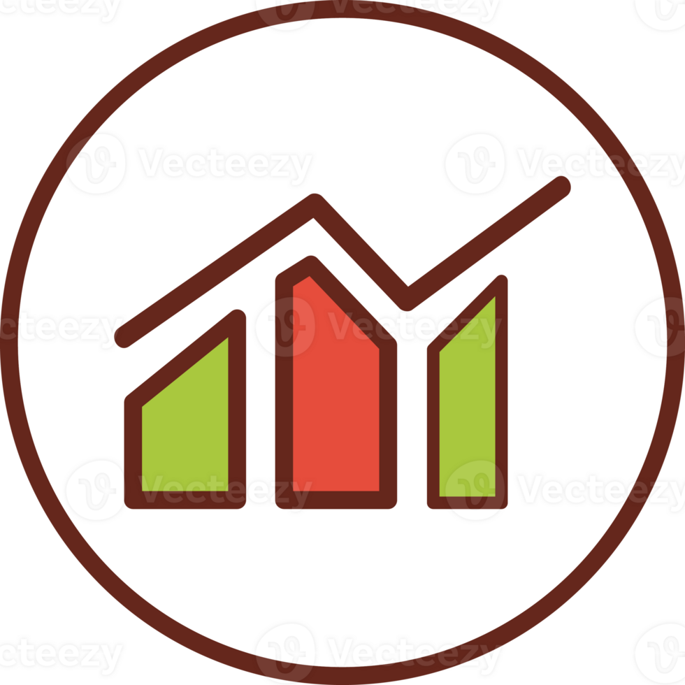 Report graph flat icon in circle. png