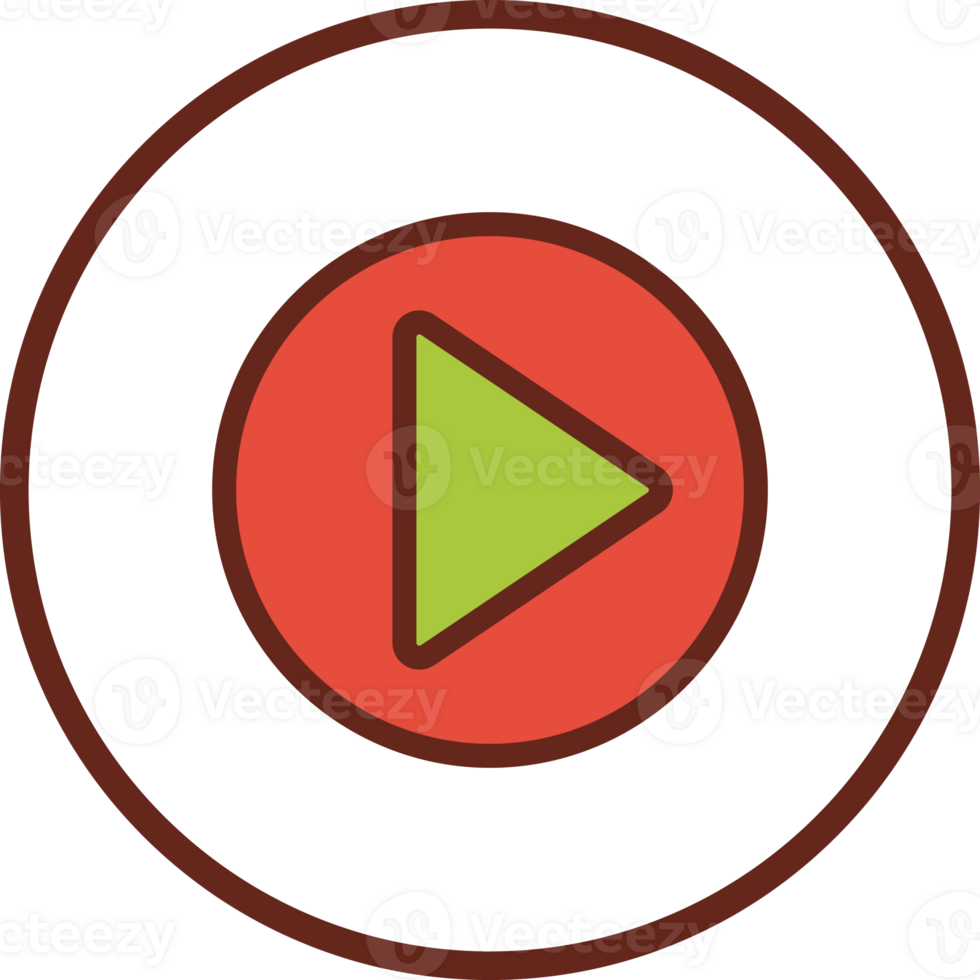 Play flat icon in circle. png