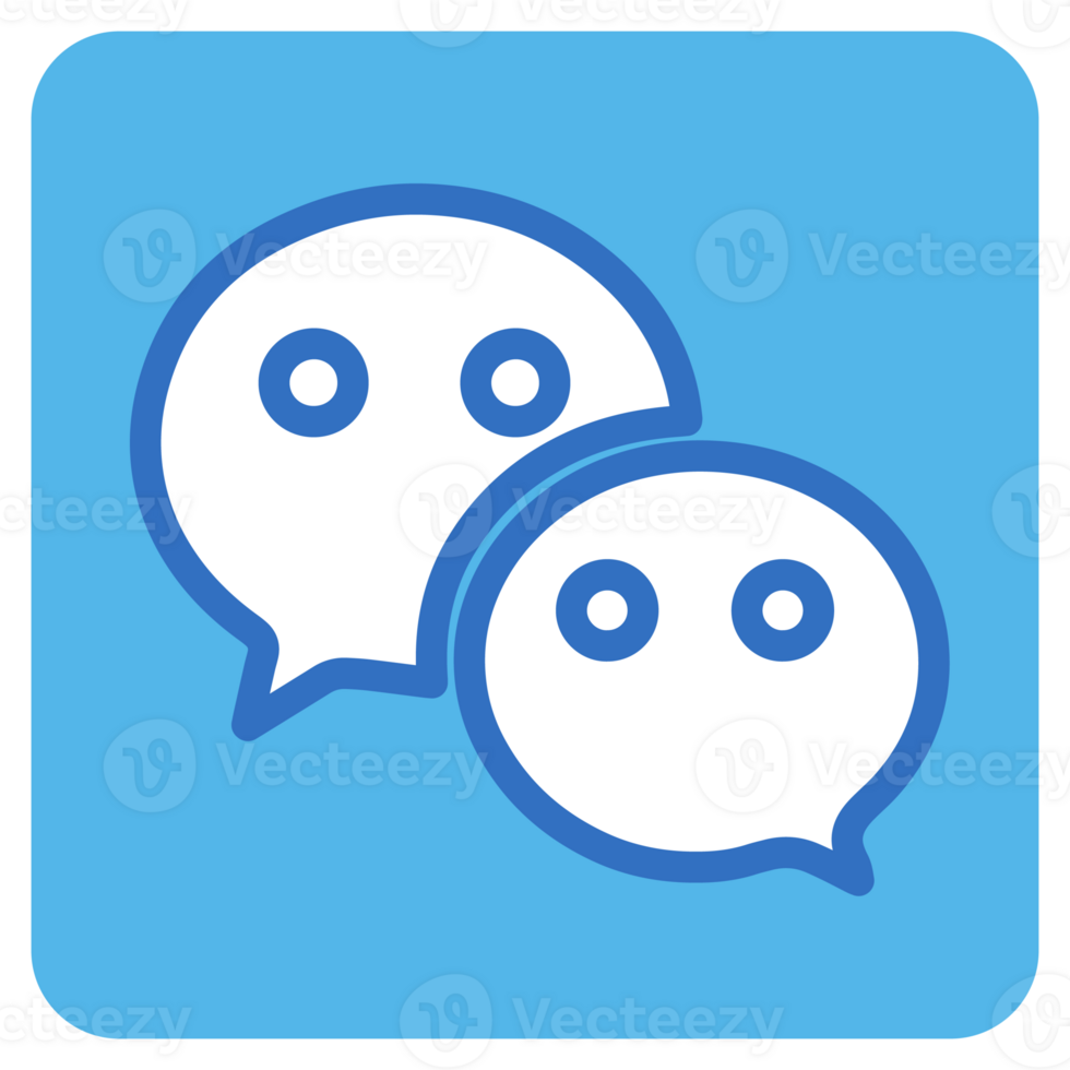Chat flat icon in blue square. png