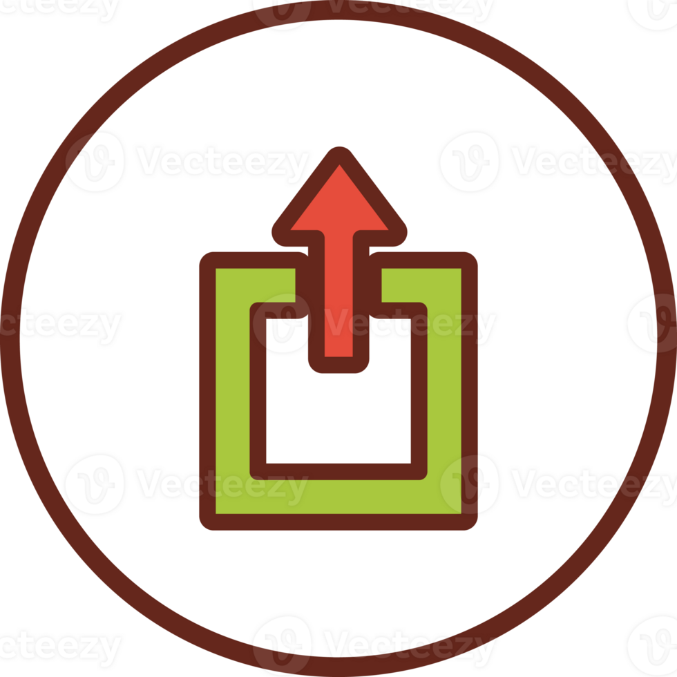Upload flat icon in circle. png