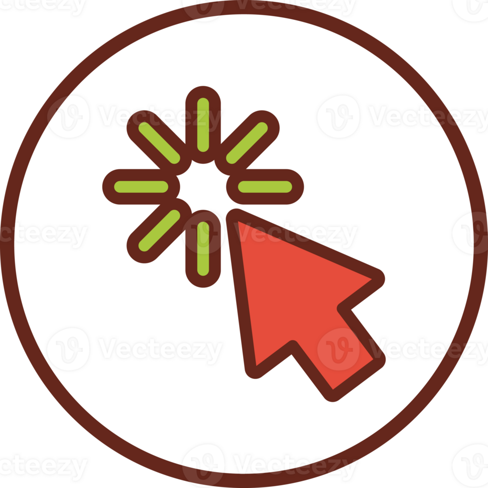Cursor mouse flat icon in circle. png