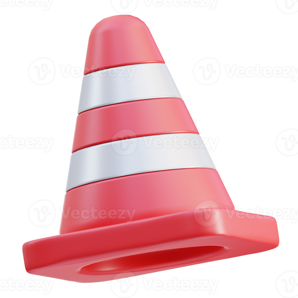 Police traffic cone 3D Illustration png