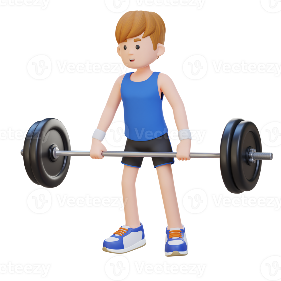 3D Sportsman Character Building Strength and Power with Deadlift Workout png