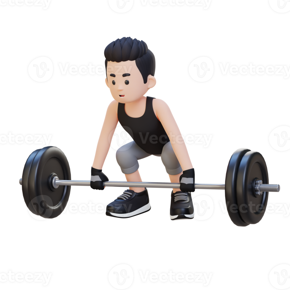 3D Sportsman Character Building Strength and Power with Deadlift Workout png