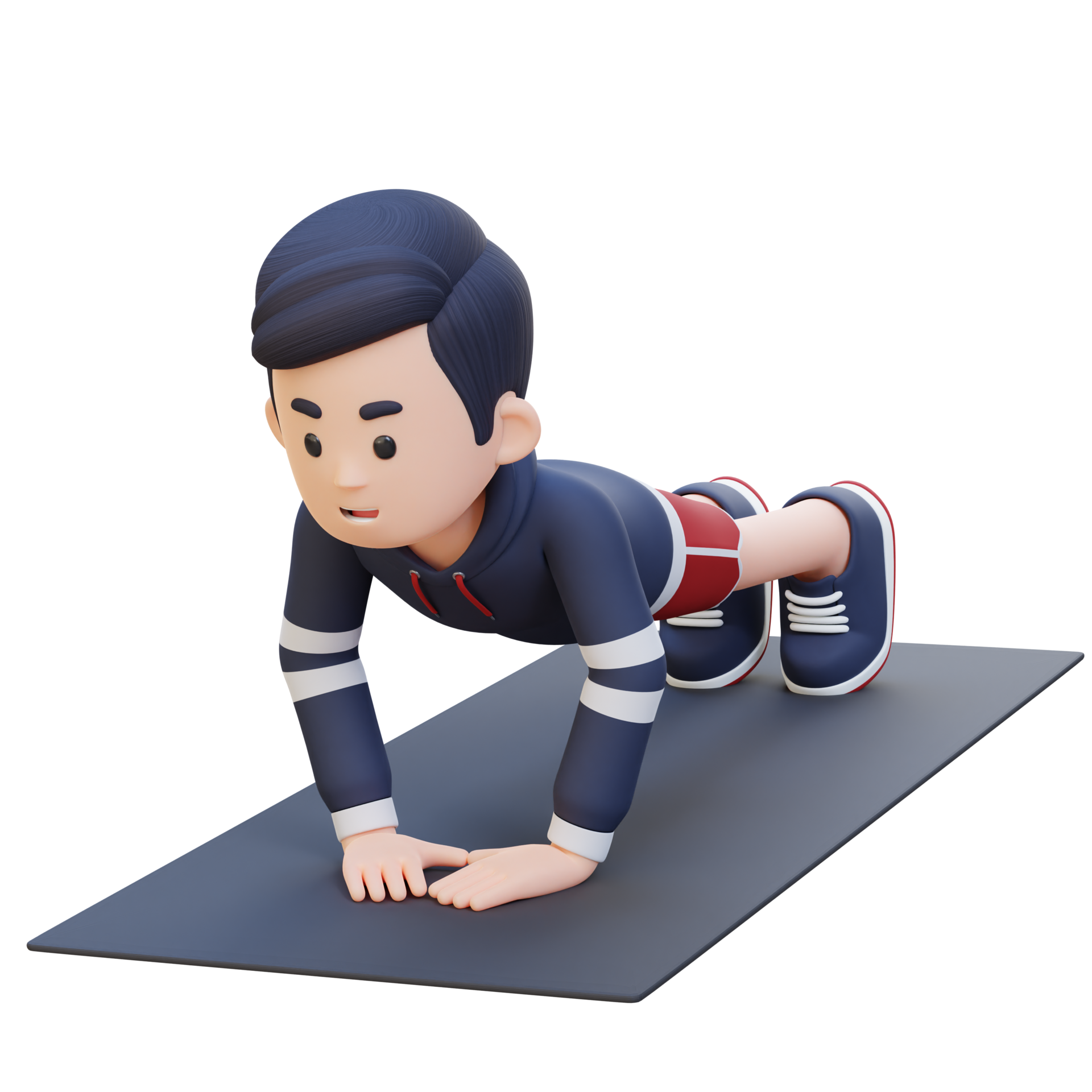 3D Sporty Male Character Performing Close Grip Push Up Exercise At Home 3d-sporty-male-character-performing-close-grip-push-up-exercise-at-home
