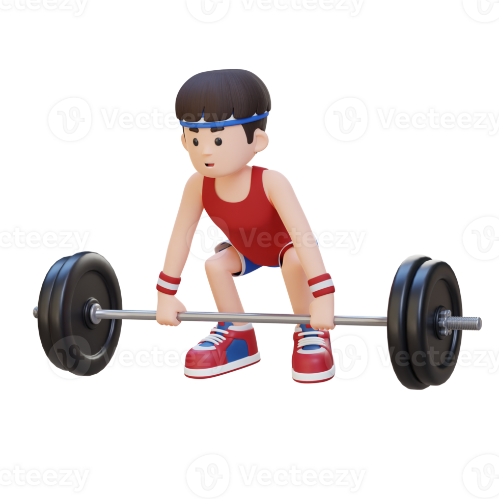 3D Sportsman Character Building Strength and Power with Deadlift Workout png