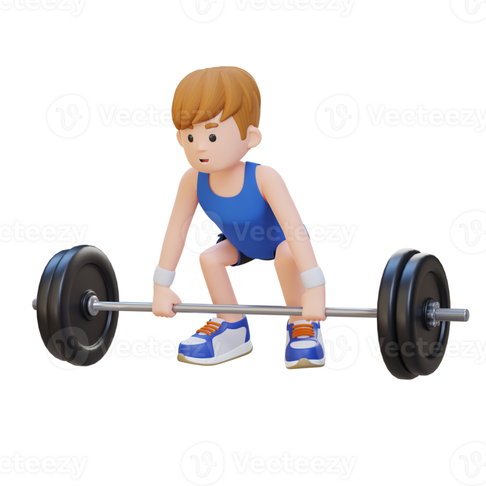 3D Sportsman Character Building Strength and Power with Deadlift Workout png