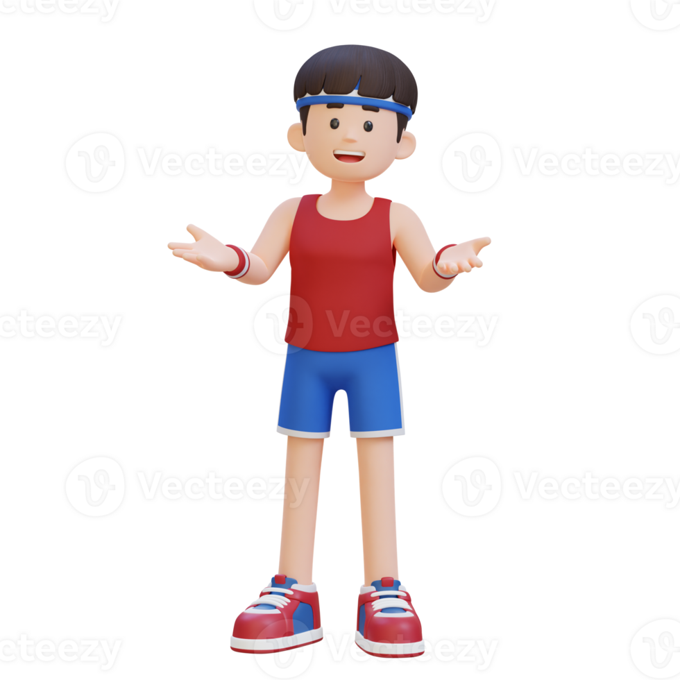 3D Sportsman Character Engaging in Conversations for a Dynamic Lifestyle png