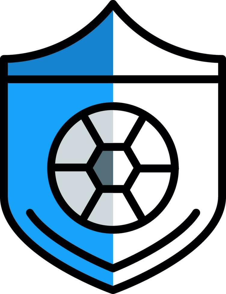 fútbol pelota en un proteger vector icono diseño