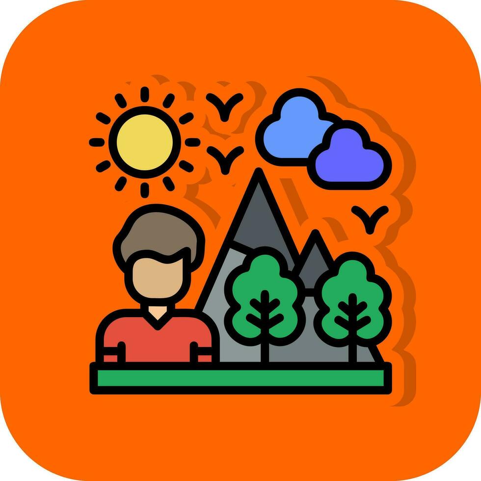 Hiking Vector Icon Design