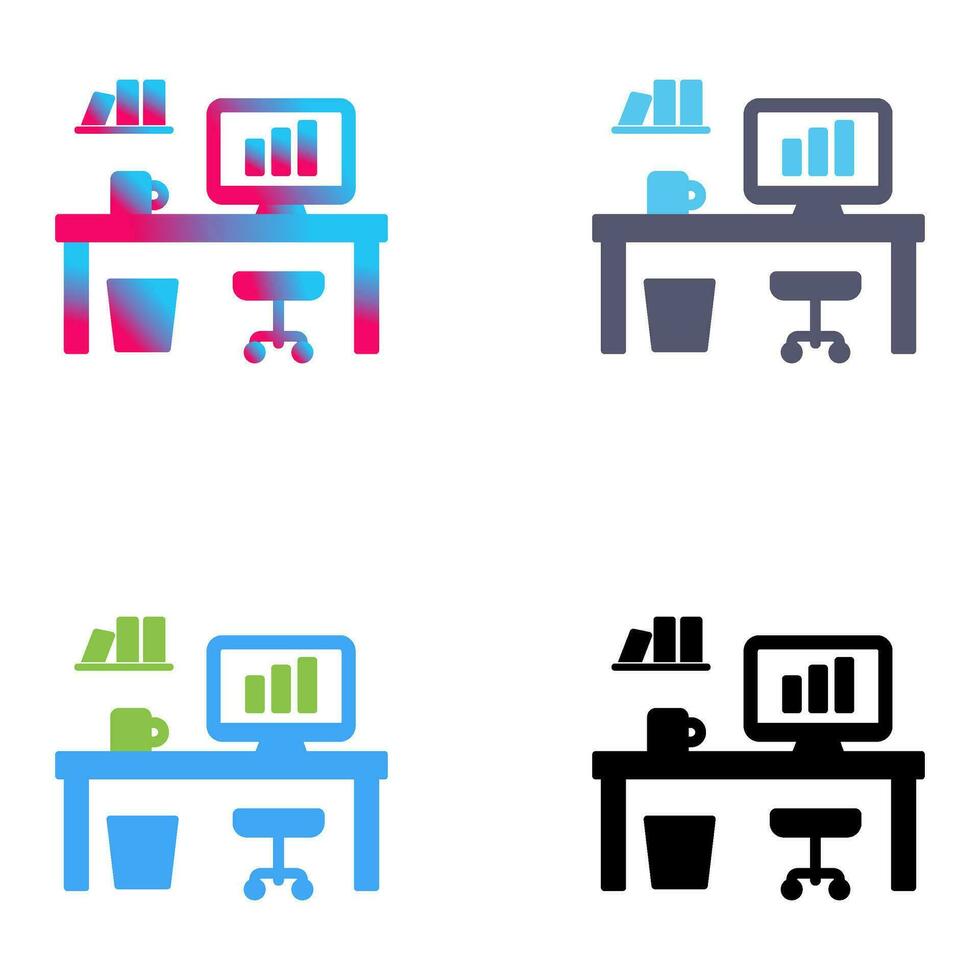 Office Desk Vector Icon