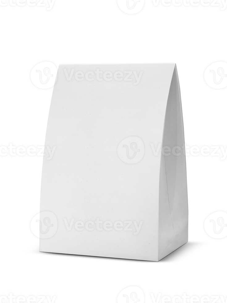 Paper Bag Package for advertising and branding. A-form Paper Bag. Paper bag triangular shape. transparent background png