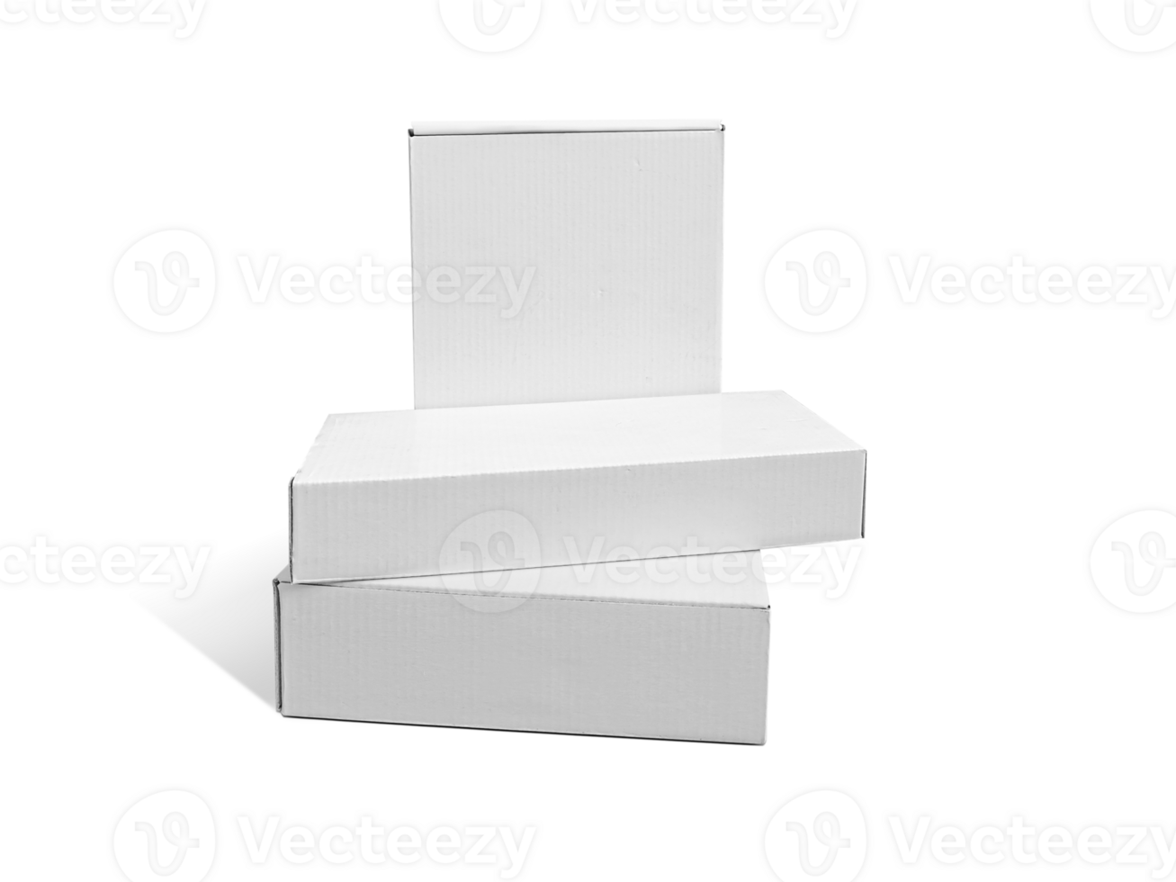 Set of White box tall shape product packaging. transparent background png