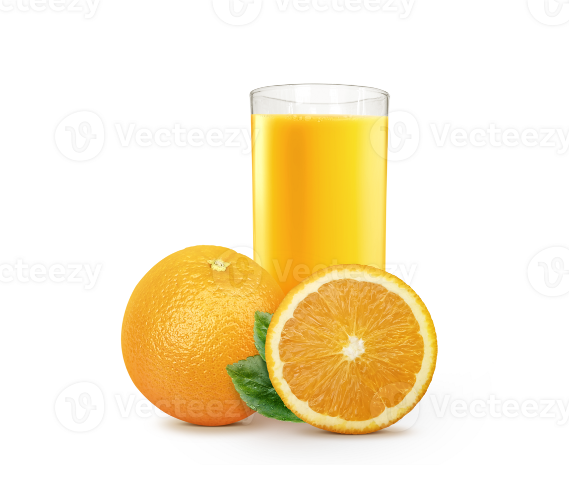 Fresh orange juice with fruits, transparent background png