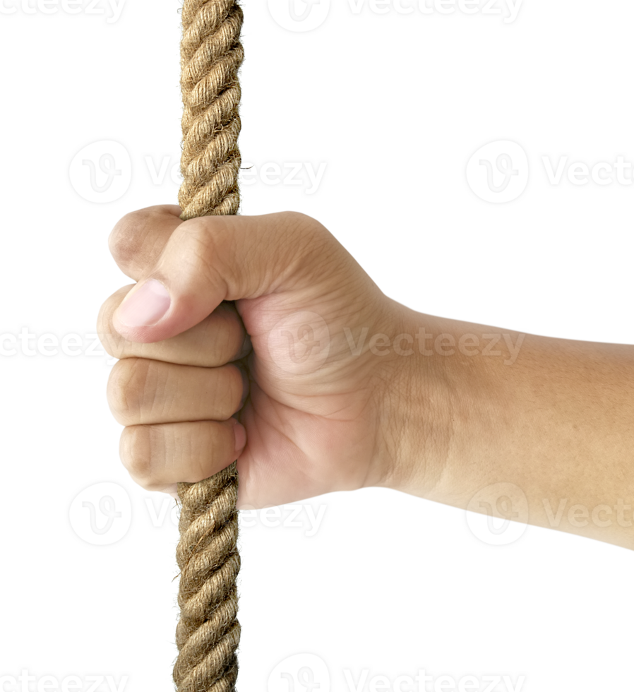 hand holding the rope, transparent background png