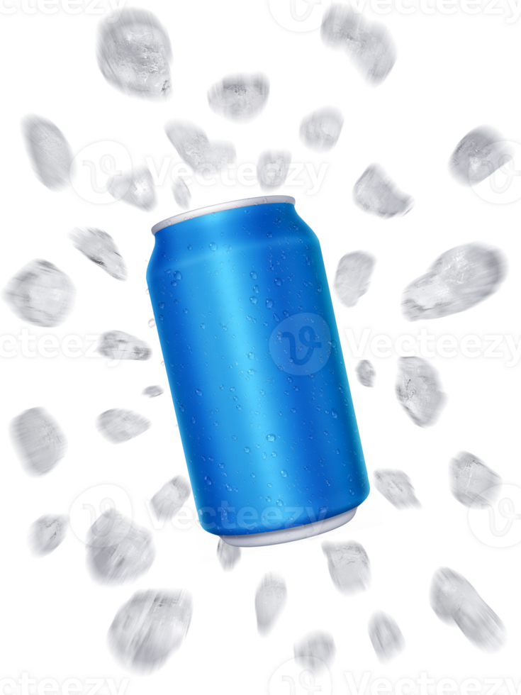 Soft drink with sliced and floating ice away bounce off. transparent background png