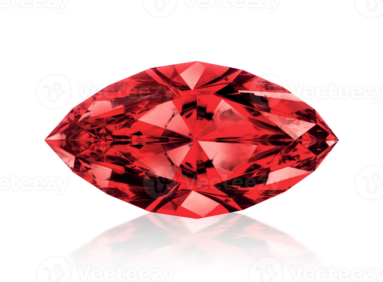 Red dazzling diamonds. on transparent background png
