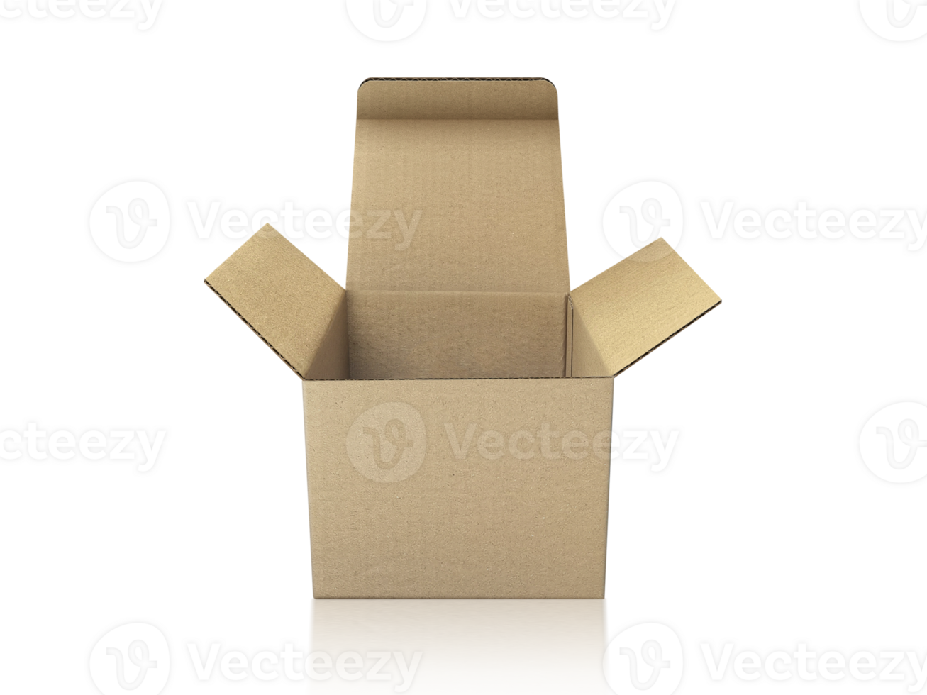 Open Empty Cardboard Box, transparent background png