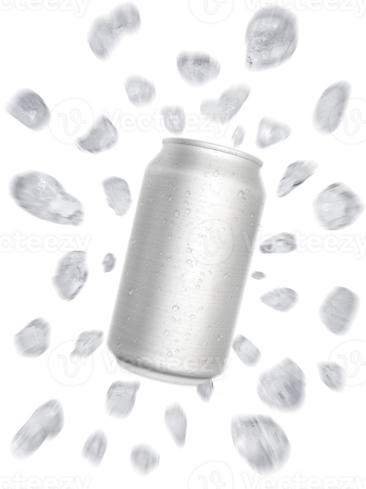 Soft drink with sliced and floating ice away bounce off. transparent background png