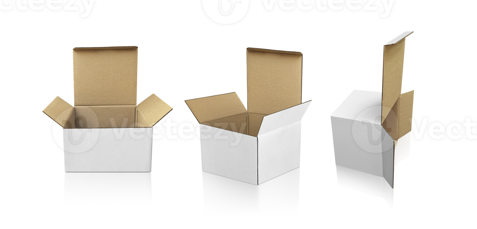 Open Empty Cardboard Box, transparent background png