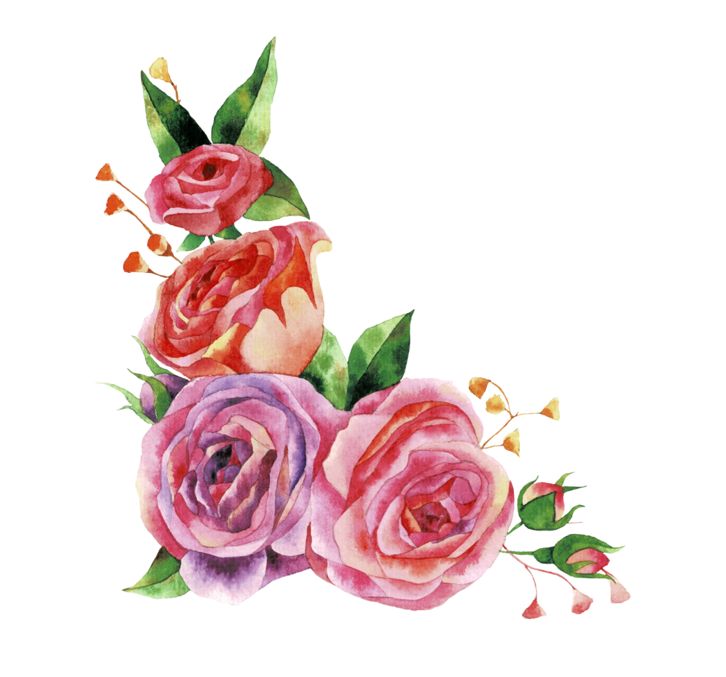 Watercolor bunch of flowers, Hand drawn floral element, beautiful blossom png