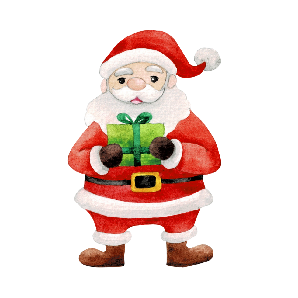 contento Papa Noel claus personaje , linda Papa Noel acuarela png