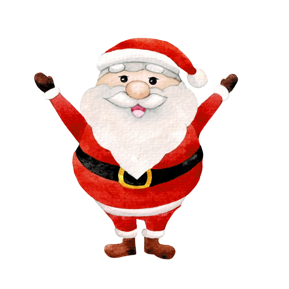 contento Santa Claus personaggio , carino Santa acquerello png