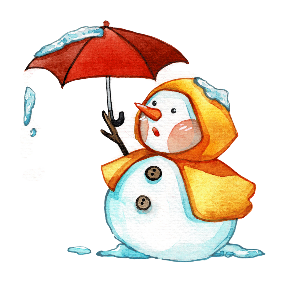 acuarela linda monigote de nieve personaje, alegre Navidad png