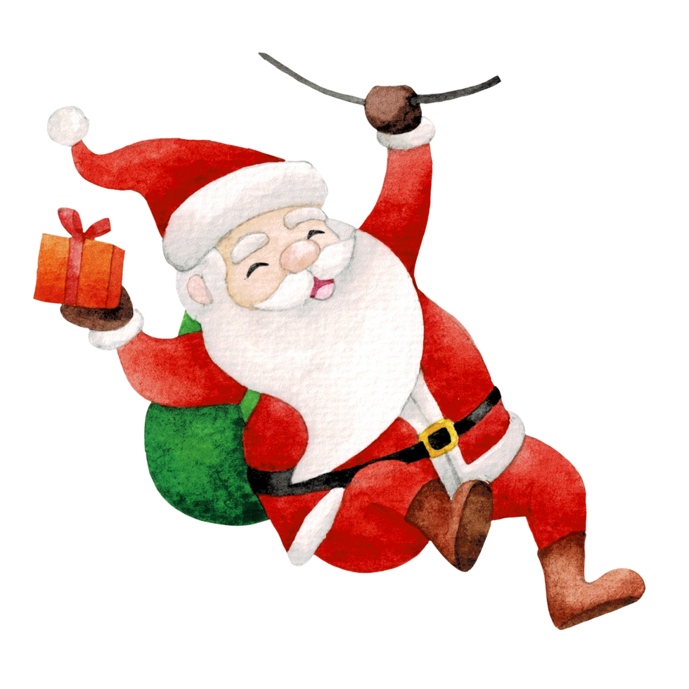 feliz santa claus personagem , fofa santa aguarela png