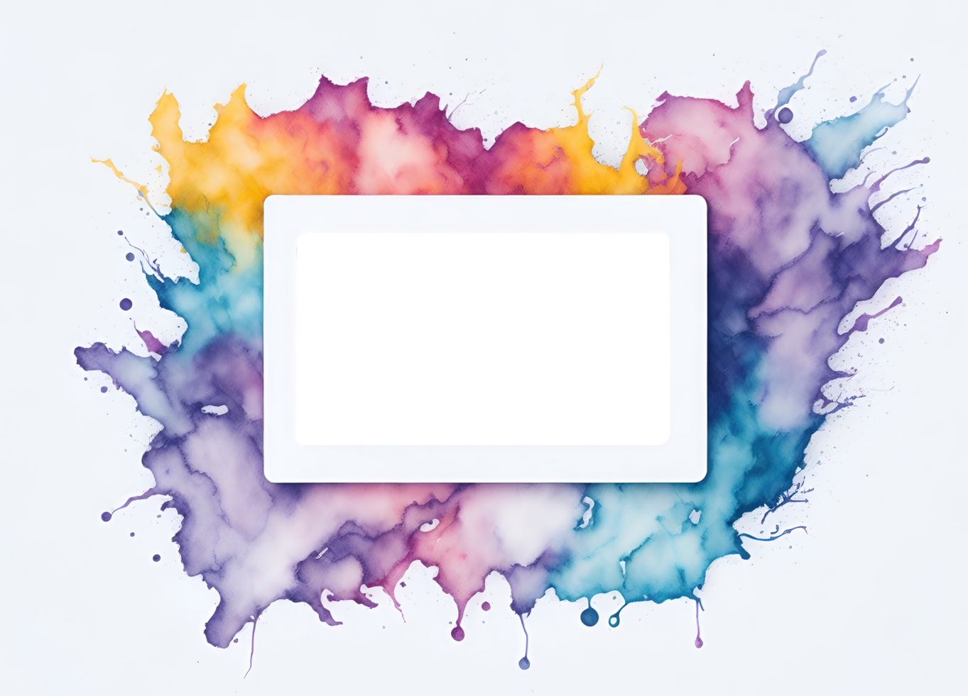 Watercolor frame, copy space for text inside frame. AI Generative