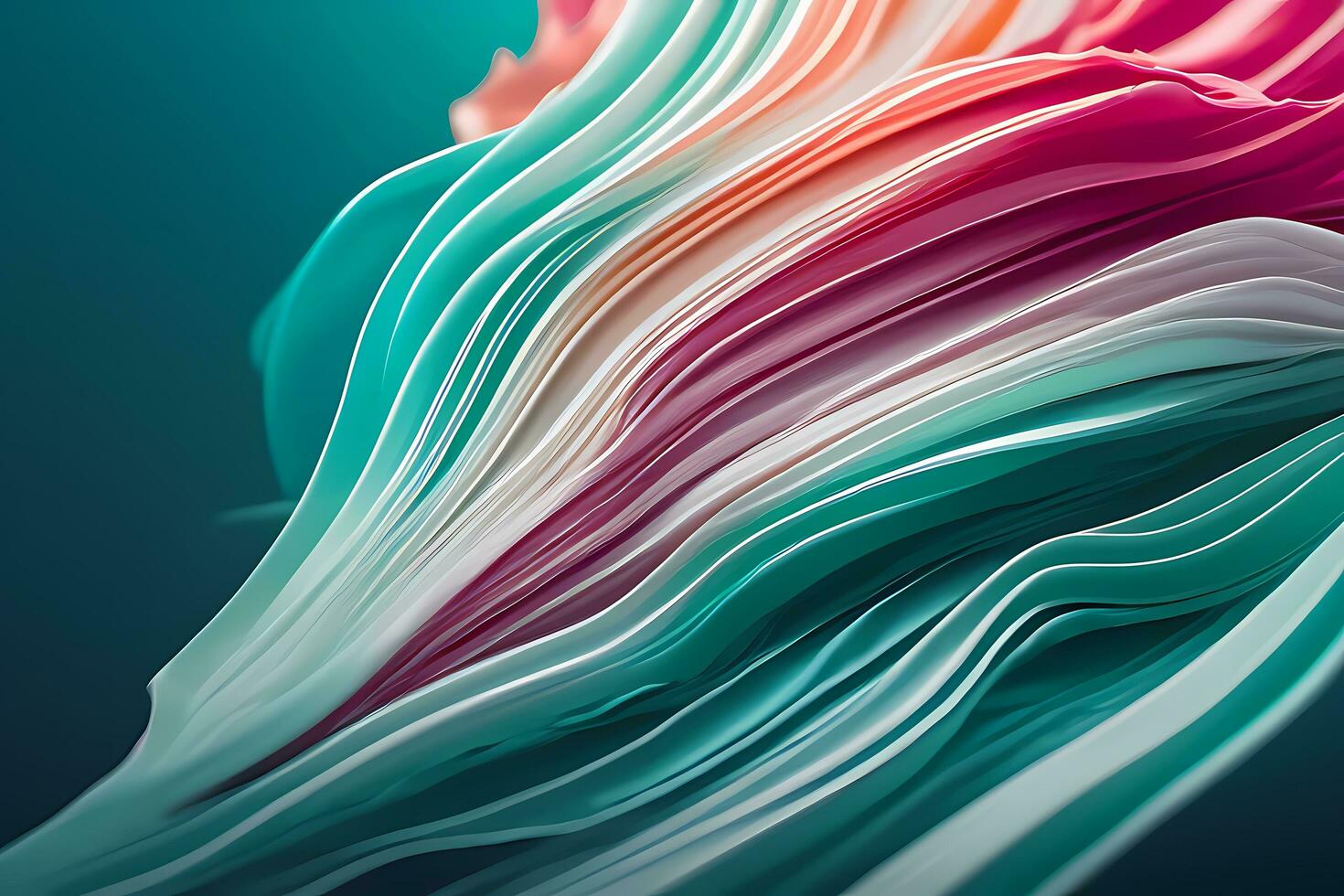 abstract wallpaper background. colorful flowing fabric, abstract, waves. AI generates photo