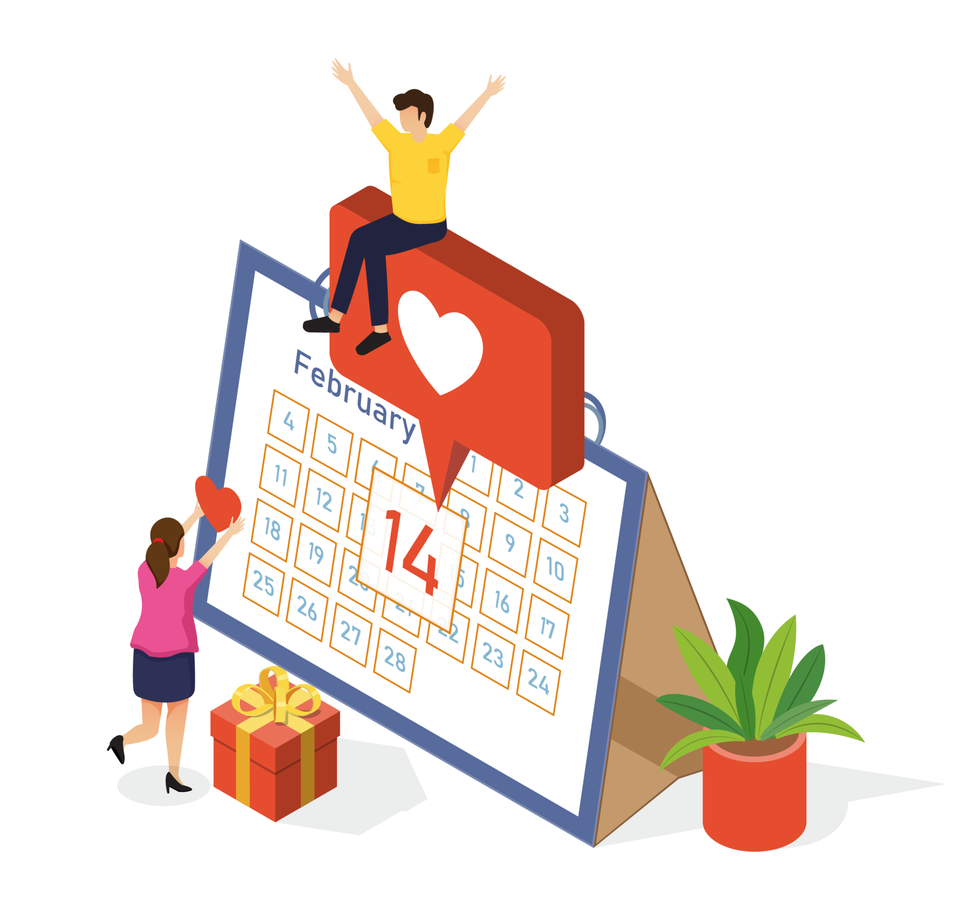 valentines-day-calendar-sign-isometric-view-concept-25218145-png