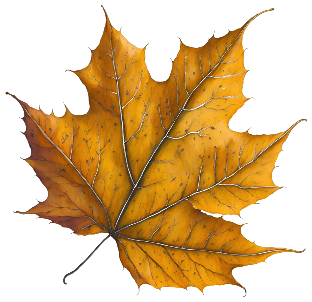 Watercolor autumn leaf. AI Generative png