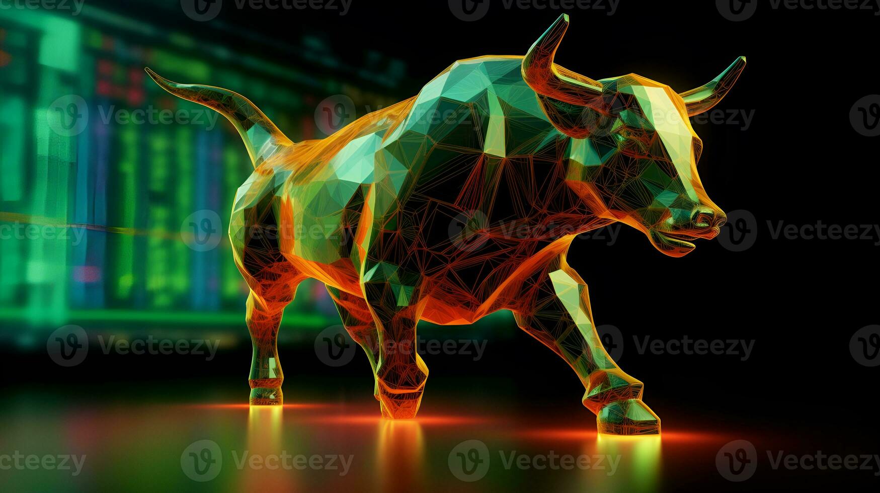 Trading and finance investment strategy concept with abstract Bull market, Financial and business concept photo